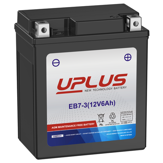 UPLUS EB7-3 Maintenance Free ATV SLA AGM Battery [12V 6Ah]