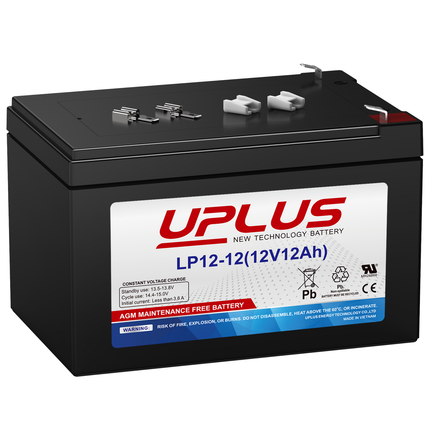 UPLUS LP12-12 Rechargeable Deep Cycle Batteries for EXP12120,EP12-12,NP12-12,WP12-12,LC-RA1212P,PX12120,PS-12120,RT12120,CP12120,ML12-12 [12V 12Ah]