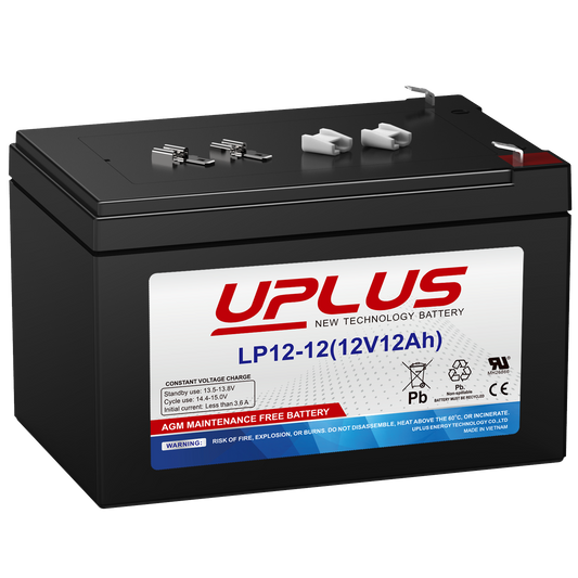 UPLUS LP12-12 Rechargeable Deep Cycle Batteries for EXP12120,EP12-12,NP12-12,WP12-12,LC-RA1212P,PX12120,PS-12120,RT12120,CP12120,ML12-12 [12V 12Ah]