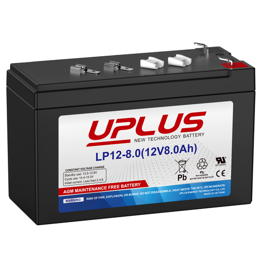 UPLUS LP12-8 Rechargeable Battery for Verizon Fios System, Ion Outdoor Speaker, Electric Scooter, Kids Ride On Vehicle [ 12V 8Ah]