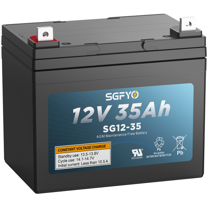 Home SGFYO 12V 35Ah Deep Cycle AGM Battery,Rechargeable SLA Replacement ...