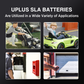 UPLUS LP12-4 Rechargeable AGM Battery for Security Control Panel, Garage Door Opener, Ion Block Rockers, UPS Systems, Ride On Truck [6V 4Ah]