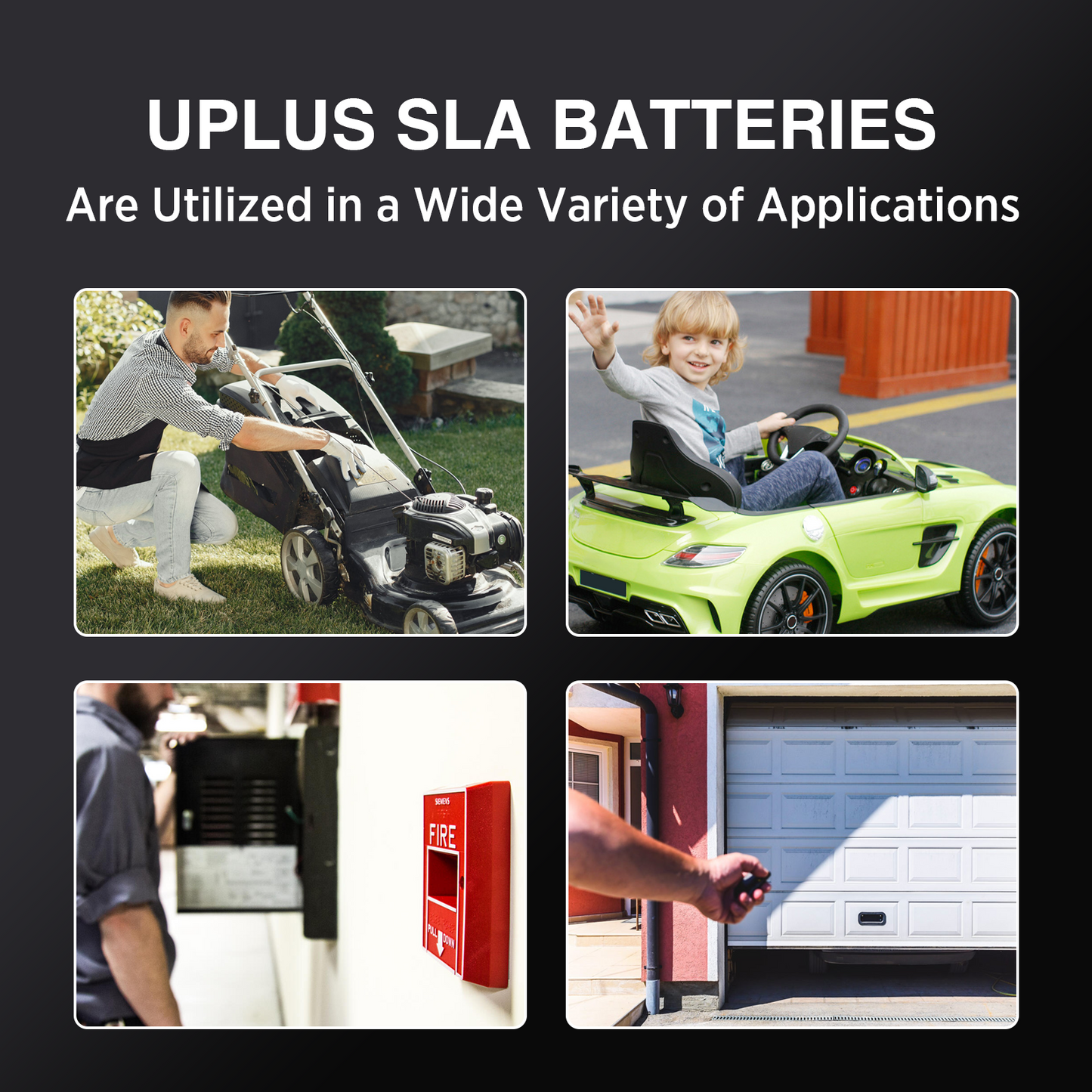 UPLUS LP12-5.0T Rechargeable Sealed Lead Acid Battery for Garage Doors, Security Systems, Burglar Alarms [12V 5Ah]