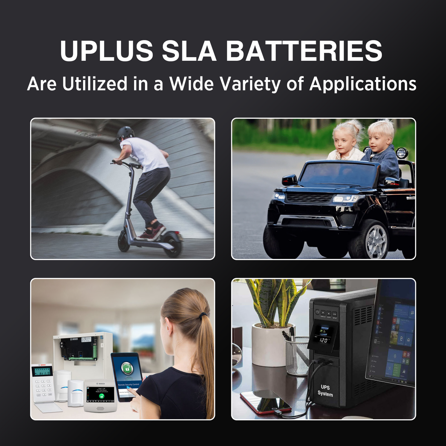 UPLUS LP12-8 Rechargeable Battery for Verizon Fios System, Ion Outdoor Speaker, Electric Scooter, Kids Ride On Vehicle [ 12V 8Ah]