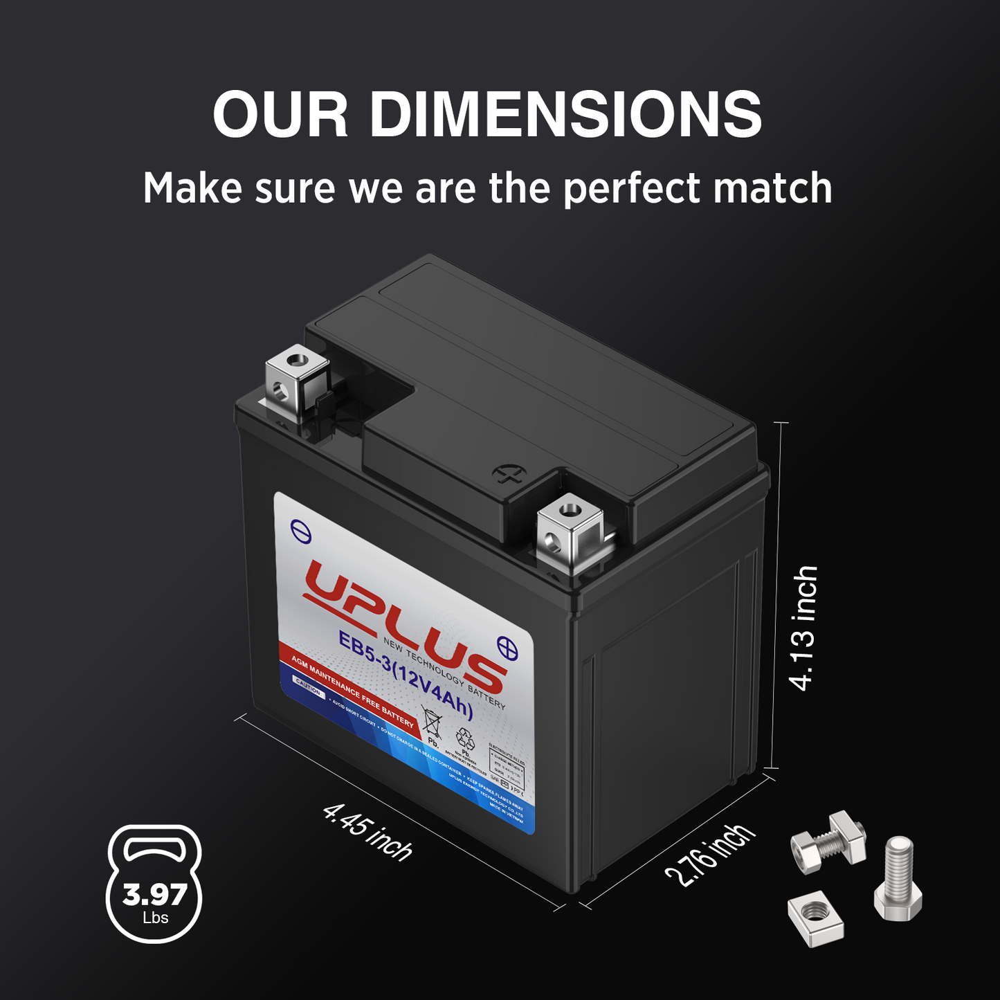 UPLUS EB5-3 Maintenance Free SLA/AGM/ATV Battery [12V 4Ah]