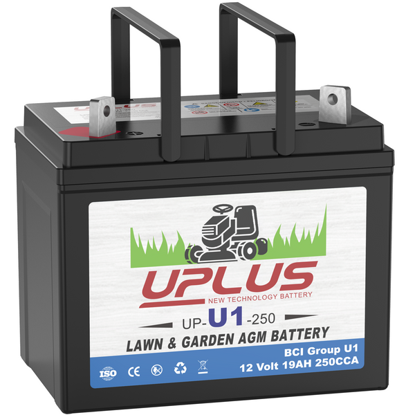 UPLUS U1 Riding Lawn Mower Maintenance Free AGM Battery (12V 250CCA)